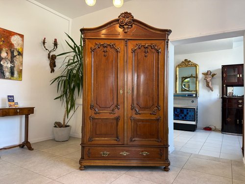 Armoire Penderie Pin Miel 4 Portes 4 Tiroirs - Armoire Armoire Penderie Pin Miel 4 Portes 4 Tiroirs - Armoire