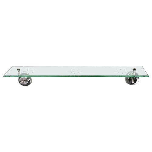 Vintage Decorated Glass Shelf, 1970s for sale at Pamono
