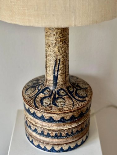Paire de petites lampes de bureau Mini Devoe en céramique faites à la main - bru
