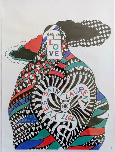 YVES SAINT LAURENT アート作品 Yves Saint Laurent, Love I, Color Screen Print, 1971 for sale at
