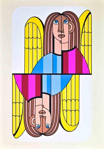 Sergio Ruffolo, Angel, Screenprint, 1970s for sale at Pamono