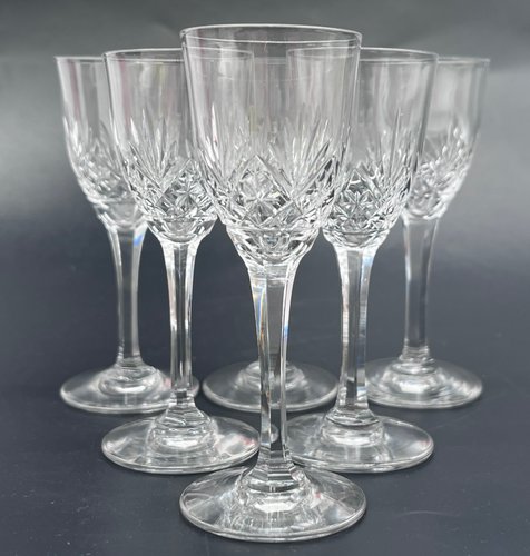 Mid-Century Bamberg Sherry Glasses in Hand-Cut Lead Crystal from Nachtmann,  1960s, Set of 6 for sale at Pamono