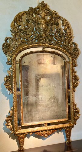 Grand Miroir Mural Original Gris Et Beige - 102 Cm X 70 Cm - Bon état D'occasion