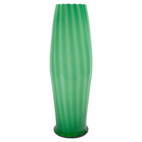 Grand Vase Déco Verre Delph - 70cm - Transparent & Vert - Paris Prix - Neuf