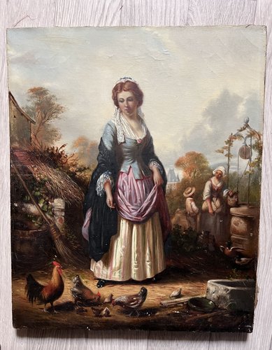 Pierre Jean Edmond Castan, Portrait of Woman & Farmer, 19th Century ...