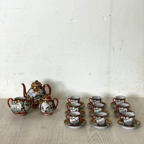 Set Tazza Da Caffè E Piattino In Ceramica Giapponese 350 Ml | Marrone Chiaro Fatto A Mano, Stile Retrò