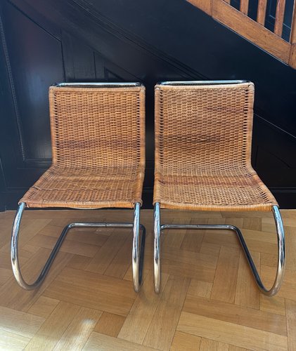 MR10 Rattan Cantilever Chairs, Set of 2 for sale at Pamono