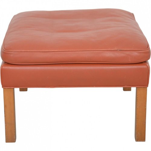 2202 Stool in Cognac Leather by Børge Mogensen, 1980s for sale at