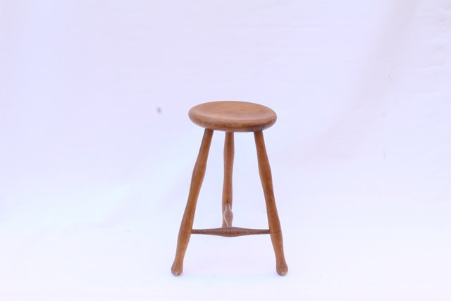 Scandinavian 3-Legged Farmer's Stool in Beech, 1890s for sale at
