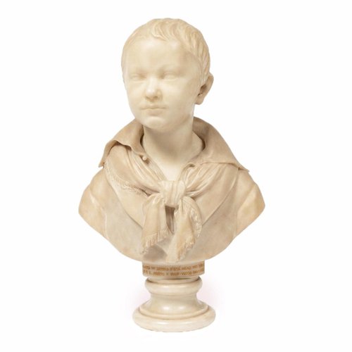 Stanga Francesco, Bust of a Child, 1837, Marble for sale at Pamono