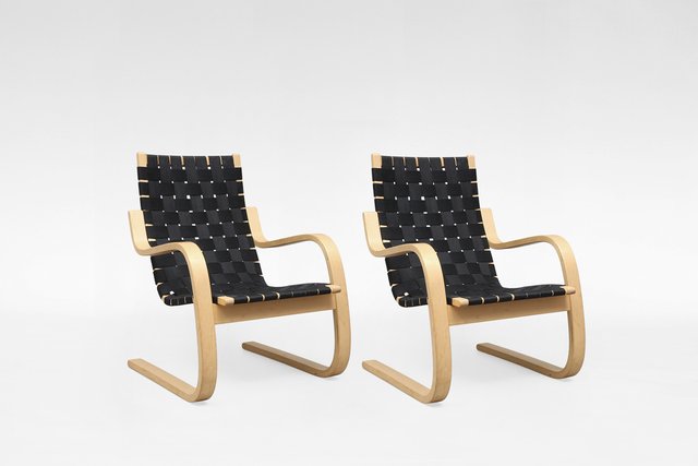 ALVAR AALTO, Artek アルテックmodel 406 Model 406 Armchair by Alvar Aalto for Artek, 1930s, Set of 2 for