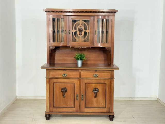 Antique Art Nouveau Kitchen Cabinet in Oak & Pine, 1900s for sale