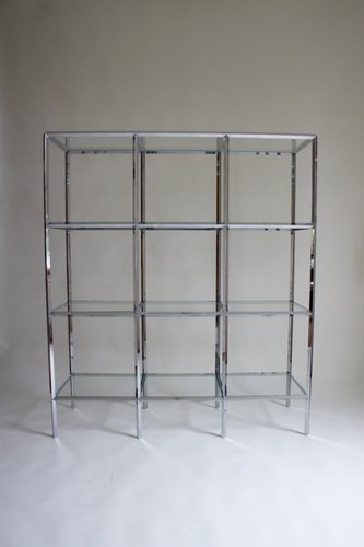 Chrome Glass Shelving Unit 1970s For At Pamono