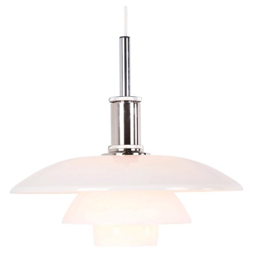 PH 4½-4 Pendant in White Opal Glass and Chrome by Poul Henningsen