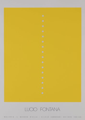 Lucio Fontana, Concetto Spaziale Giallo, Screen Print for sale at
