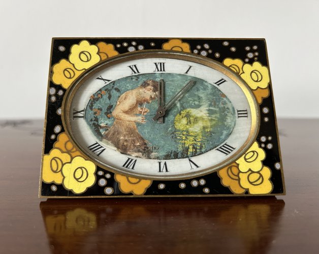 コレクション 20s 30s vintage art deco table clock Art Deco Enameled Desk Clock and Alarm by Charles Hour, France
