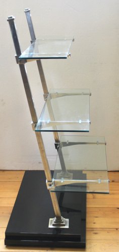 French Art Deco Etagere Shelf in Metal and Glass, 1930s