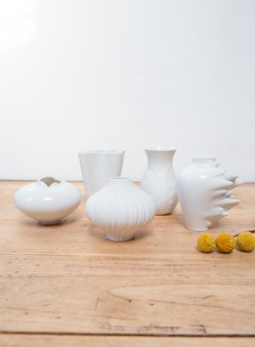 Small White Porcelain Vases from Rosenthal Studioline, 1980s, Set of 5 for sale at Pamono