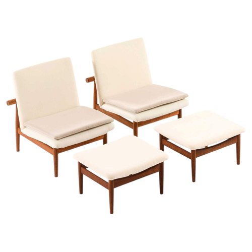 Japan Model FD-137 Easy Chairs by Finn Juhl, 1950s, Set of 4 for