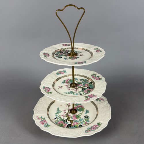 Dreistufige Vintage Etagere aus Porzellan, 1950er bei Pamono kaufen