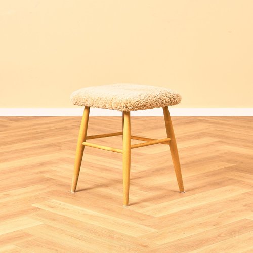 Swedish Stool in Beech from Edsby Verken, 1950s for sale at Pamono