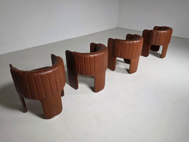 Dinette Chairs by Luigi Massoni for Poltrona Frau, Italy, 1972