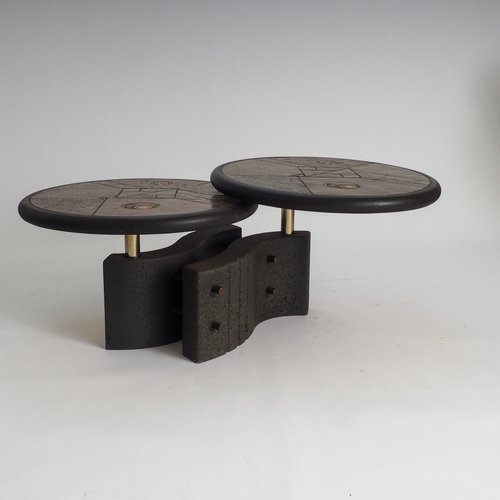 Two-Tier Modular Brutalist Coffee Table by Paul Kingma, 1980s for