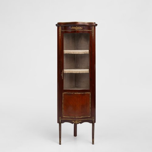 Vintage French Louis XV Style Corner Display Cabinet with Arched