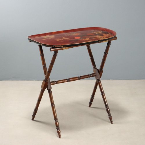 Lacquered Wood Tray Table for sale at Pamono