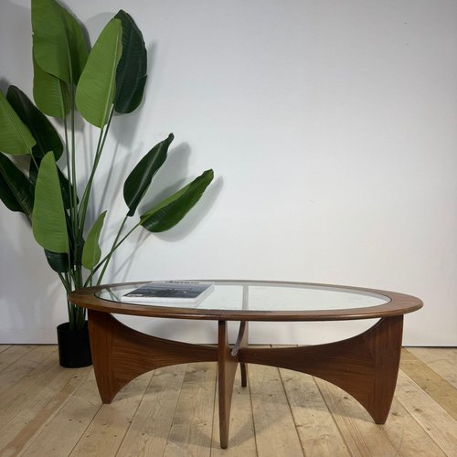 Astro Oval Teak and Glass Coffee Table from G-Plan for sale at Pamono