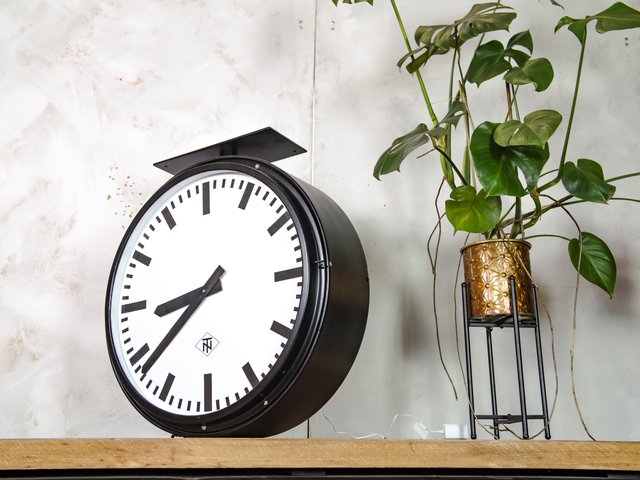 Large Double Sided TN Light Up Station Clock from Telenorma, 1950s for ...