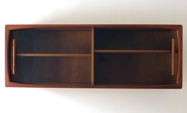 Sliding Glass Doors From Dyrlund 1960s, Mid Century Bookcase With Glass Doors