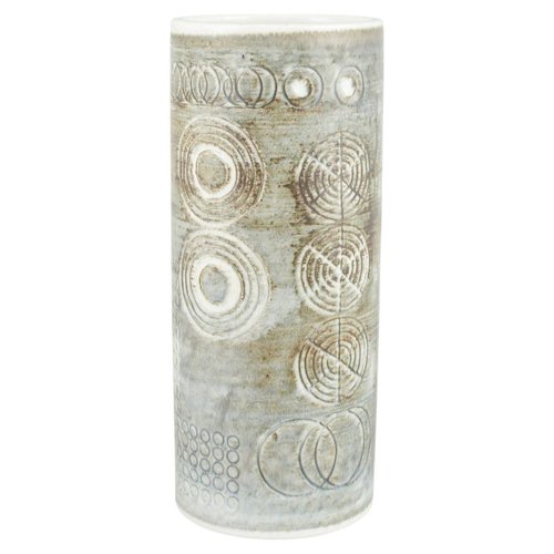Vaso Sarek in ceramica con rilievi circolari di Olle Alberius per