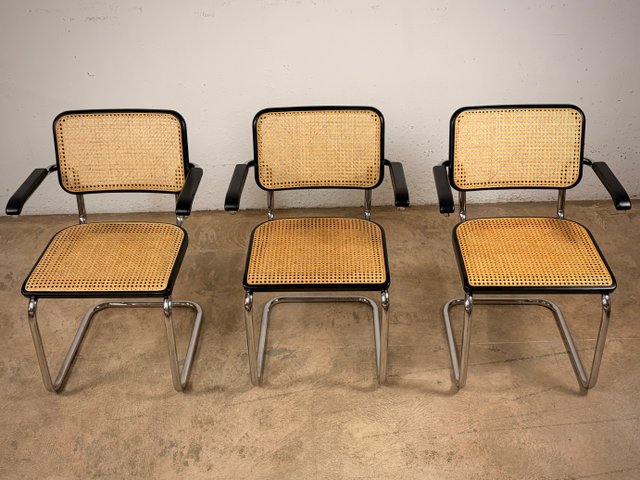 S64V Cantilever Armchair by Marcel Breuer for Thonet, Set of 3 for