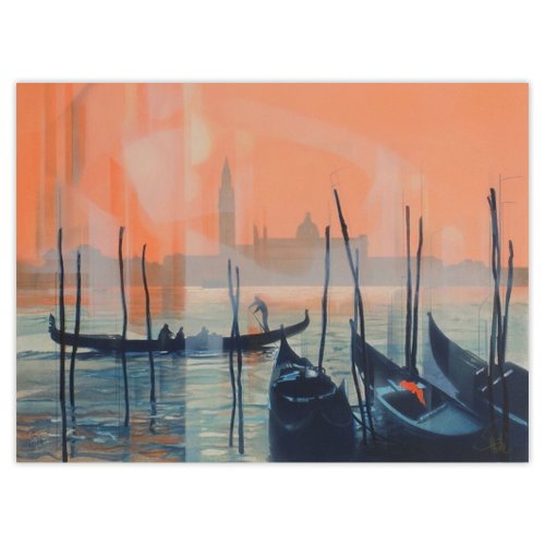 版画 Jean Baptiste VALADIE Jean-Baptiste Valadié, Mother-of-Pearl Sky over the Lagoon, 1990