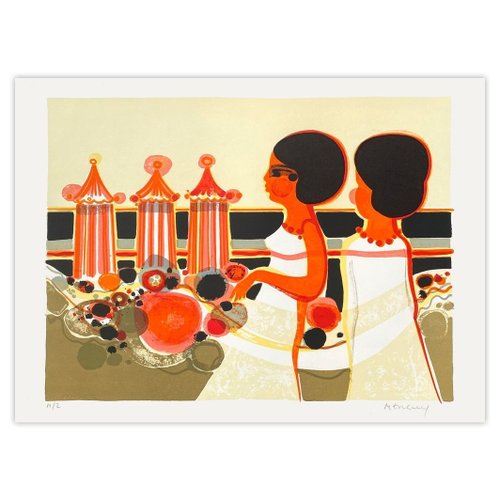 Frédéric Menguy, Les Angéliques - Beach II, 1975, Lithograph for