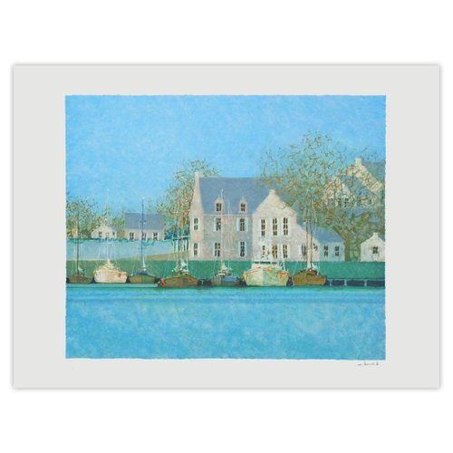 André Bourrié, Le Port Du Guildo II, 2008, Lithograph for sale at