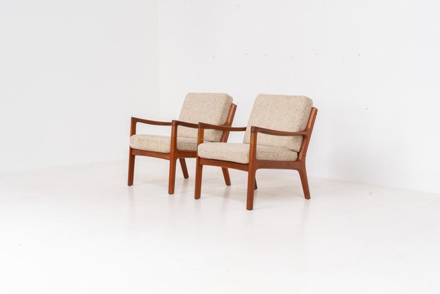 Senator Easy Chairs by Ole Wanscher for France & Son, Set of 2 for