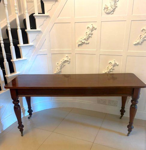Antique Victorian Figured Mahogany Hall Console Table, 1850s for