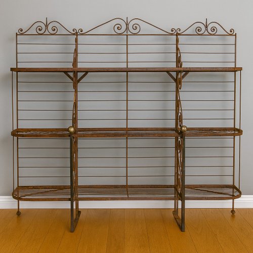 【SALE】vintage iron shelf 1255*1200*300 Iron Baker's Shelf, 1930s for sale at Pamono