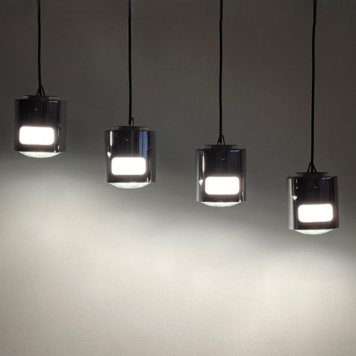 Optic Pendant Lamps by Veca, Italy, 1970s, Set of 4 for sale at Pamono