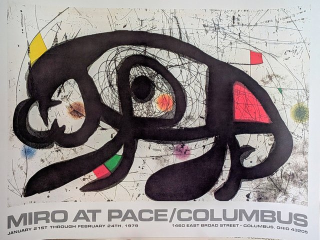 Large Limited Edition Lithographic Poster from Joan Miro, 1979 for