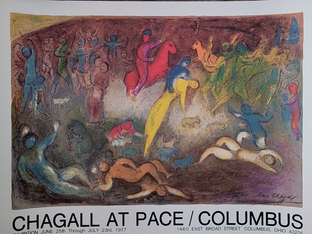 Large Nude Lithographic Daphnis and Chloe Poster from Marc Chagall