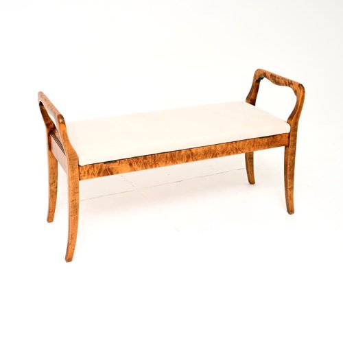 オールドイケア　ローチェア　廃盤　ミッドセンチュリー　ポストモダン　ビンテージ Antique Swedish Satin Birch Duet Piano Stool, 1900 for sale at Pamono