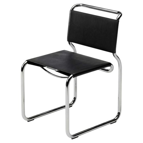 CH66 Metal and Leather Bauhaus Chair by Nicos Zographos for