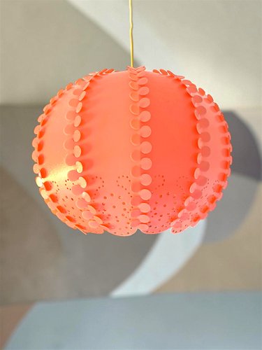 Large Danish Modern Coral Acrylic Modular Hanging Light, Ukraine