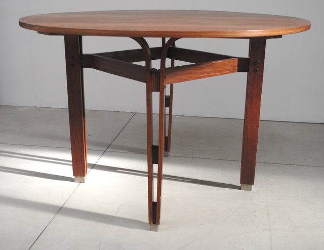 Runder Vintage Holztisch Von Ico Luisa Parisi Bei Pamono Kaufen