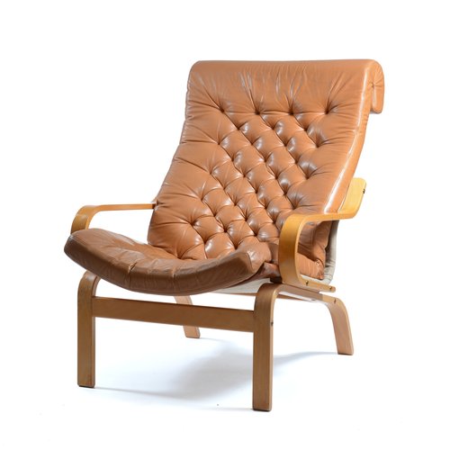 Bore Armchair In Leather Linen By Noboru Nakamura For Ikea