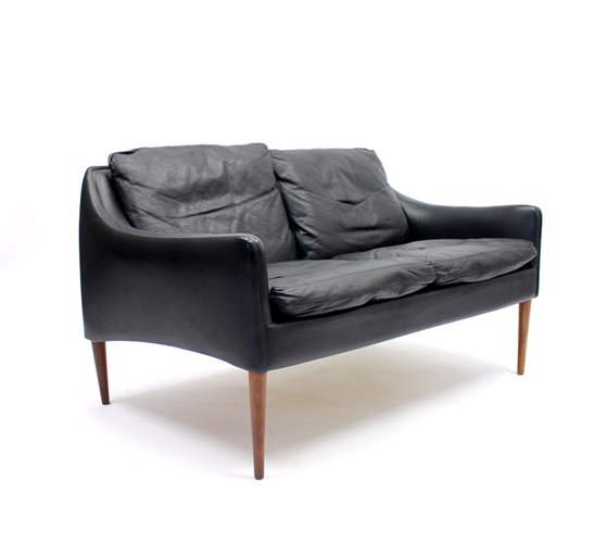 2 Seater Leather Rosewood Sofa By Hans Olsen For Cs Møbelfabrik 2 Seater Leather Rosewood Sofa By Hans Olsen For Cs Møbelfabrik 1960s At Pamono