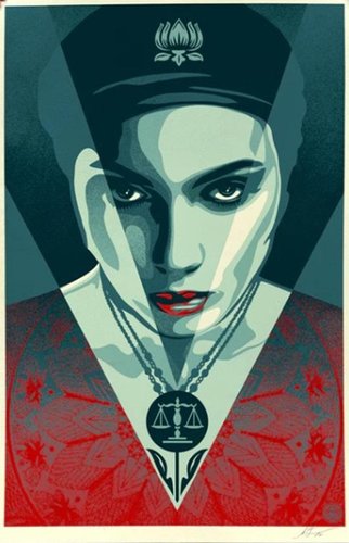 【TokyoShow】Shepard Fairey (OBEY)シルクスクリーン Shepard Fairey (OBEY), Justice Woman, Silkscreen for sale at Pamono